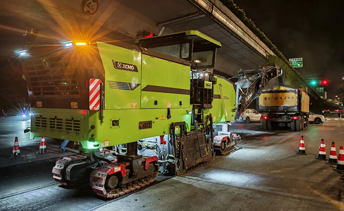 杭州夜间市政改造新标杆：FH至尊新能源铣刨机助力高效绿色施工